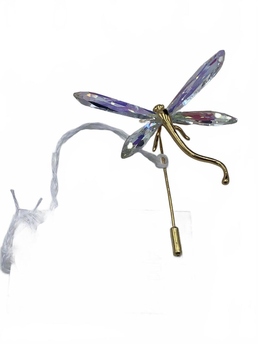 Daniel Swarovski Dragonfly Vermeil Sterling Silver Stick-pin